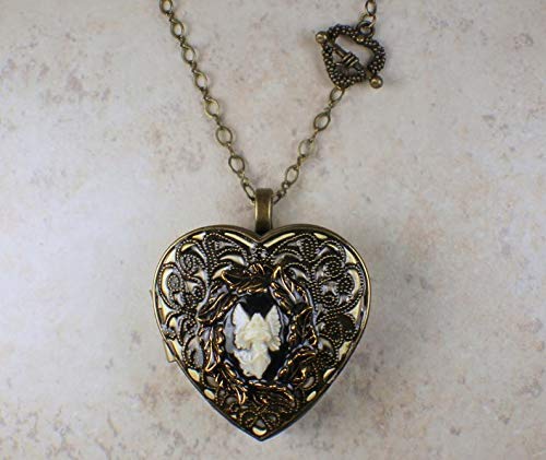 Miniatura 4 de Bronze White Cameo Angel Music Box Locket