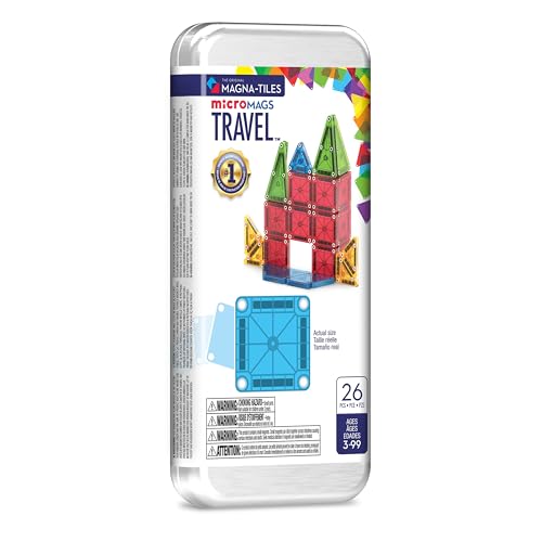 Magna-Tiles microMAGS 26-Piece Travel Magnetic Construction Set Bold Colors The Original Magnetic Building Brand