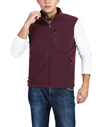 Outdoor Ventures Mens Full Zip Lightweight Fleece Gilet Body Warmer Warm Windproof Vest Outerwear with 5 Pockets Sleeveless Jacket Casual Breathable Running Vest for Cycling Hiking Travelling