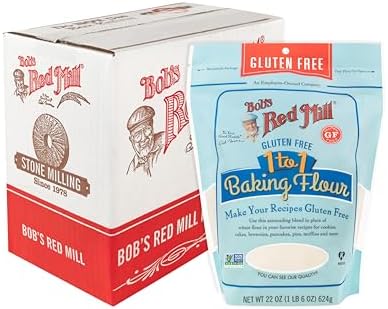 Bob's Red Mill Gluten Free 1-to-1 Baking Flour, 22-ounce (Pack of 4)