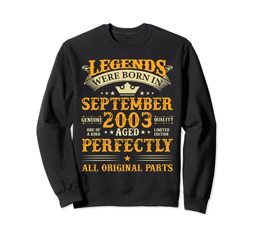 Legends Were Born In September 2003 Birthday Vintage Men Sudadera