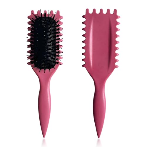 2025Premium Boar Bristle Curly Hair Brush Upgrade Version Curl Defining Brush for Men Women Girls Curls Reduce Hair Pulling Frizz Ergonomic Design and Comfortablegift