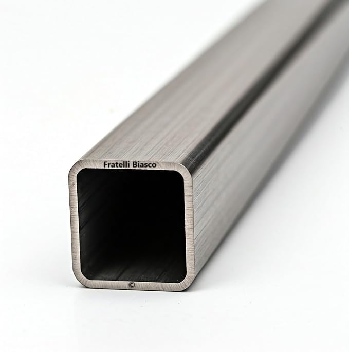 VidaXL Tubi In Acciaio Inox Sezione Quadrata 2 Pz V2A 2m 15x15x1,5mm - Foto 5