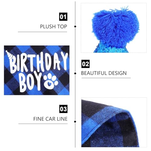 Set de sombrero y bandana para perros azul miniatura 4
