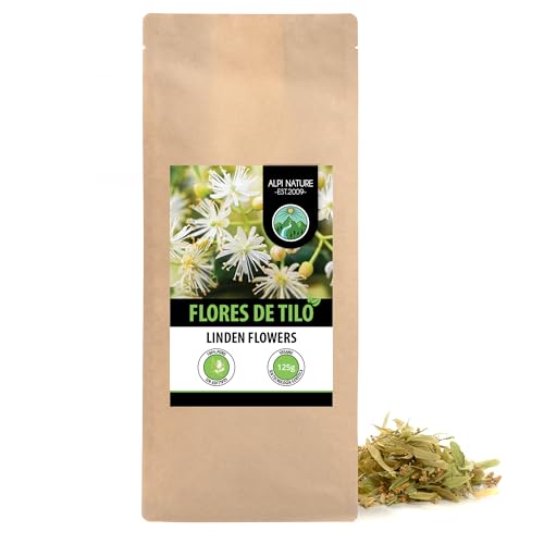 Alpi Nature Té Flores de Tilo 125g, Té de Flores de Tilo Secas para Prepar Infusión