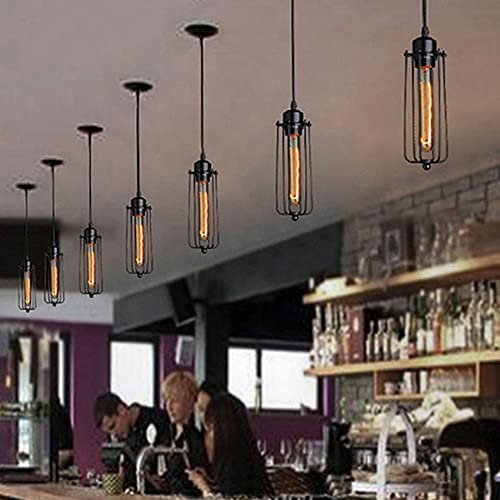Lámpara colgante E27 de hierro forjado retro americano para techo de cafetería 2