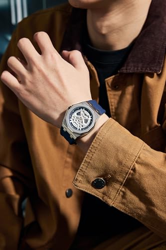 Image of Giordano Automatic Unique Watch for Men with Stainless Steel Case, Silicone Strap, Luxury Design & Water Resistant