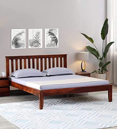 Image of Solid Sheesham Wood King Size Bed 4 (Honey Finish)