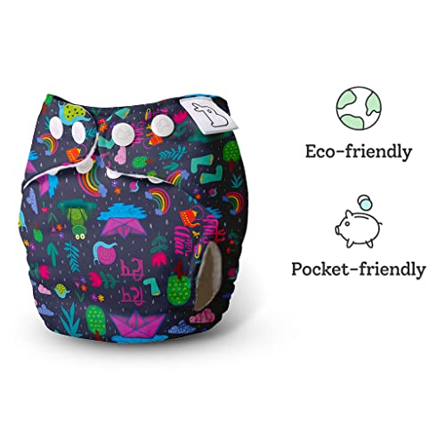Image of SuperBottoms UNO Freesize Cloth Diaper | Cloth diaper for babies 0 to 3 years | Washable & Reusable cloth diaper | Comes with cloth diaper inserts | 1 Organic cotton Soaker + 1 Booster (RimZhim)