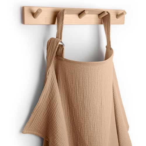 Comfy Cubs Muslin Nursing Cover, Pack of 1, 100% Muslin Cotton Breastfeeding Cover Up - Soft & Breathable Baby Nursing Scarf with Adjustable Neck Strap - Portable Essential for Newborn - Cedar