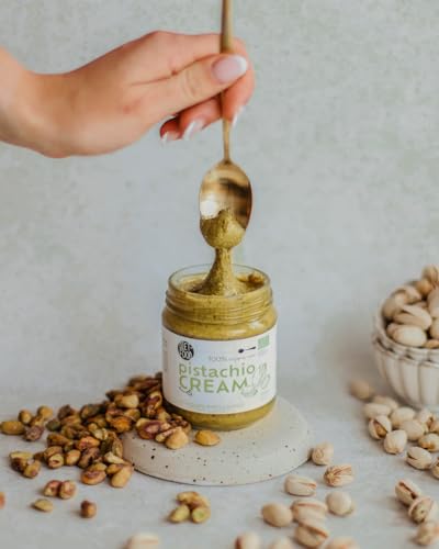 DIET-FOOD - Bio Pistaziencreme - Brotaufstrich Süß - Pistazienmus - Pistazienpaste für Eis, zum Backen, als Aufstrich - Pistazienpaste - ohne Konservierungsstoffe, Palmöl, weißen Zucker - 180g