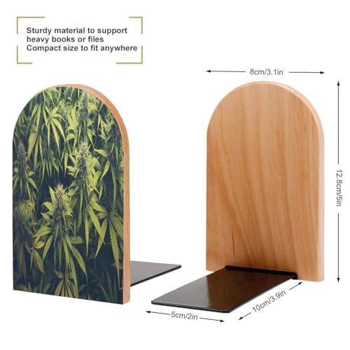 Sujetalibros moderno de madera verde resistente para estanterías y libros 3