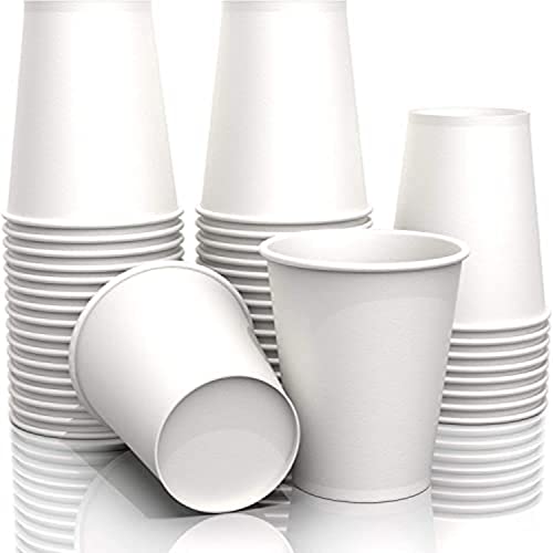 Nationwide Paper 50 White Paper Cups, Large Paper Cups Single Wall, Takeaway for Hot and Cold Drinks, Party Cups, Eco-Friendly, 100% Recyclable, 16oz (473ml)
