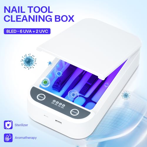 Shmian Esterilizador para ferramentas de unhas - Caixa de esterilização USB para tesouras de telefon