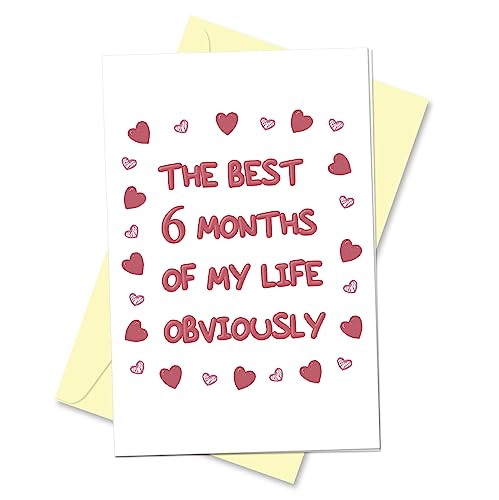 Arsagen Half A Year Anniversary Card for Her Him, 6 Month Aday Gift, Romantic Anniversary...