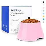 Petvillage Dog Bowls,Cone Friendly Non Slip Single Dog Bowl with Stainless Steel Inner, Raised Bowls for Small Dogs Spaniel Dogs Long Ear, High Capacity, M/2 Cup Pink