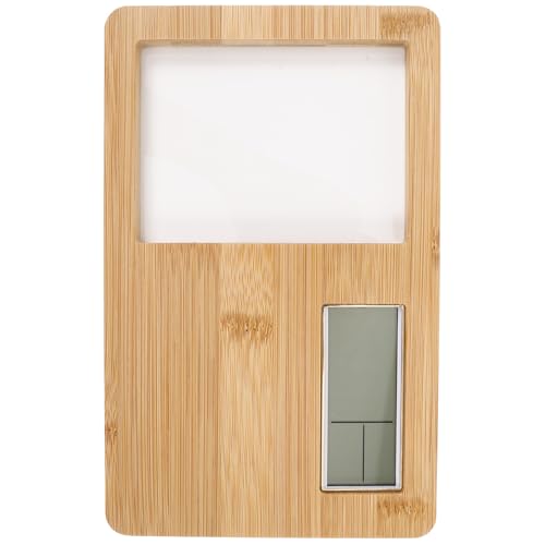 ROMISBABA Reloj Digital de Escritorio de Madera con Soporte para Fotos Pantalla LED Tamaño Compacto Rectangular Reloj Despertador para Dormitorio y Oficina Diseño Multifuncional y