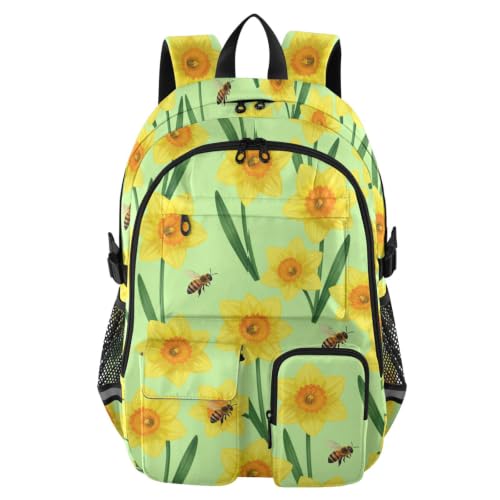Mochilas para laptop con diseño de narciso y abeja: el accesorio ideal para la universidad