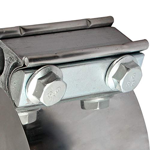Image of 2PCS Exhaust Clamps 4 Inch Butt Joint Exhaust Pipe Muffler Clamp Band Stainless Steel Exhaust Pipes Connection for Cars