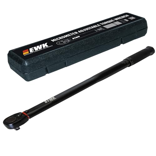 EWK 1/2-inch Drive Heavy-Duty Click Torque Wrench 25-250 ft-lbs (33.9-338.9 Nm) for Cars, Trucks, Large Bolts, High Torque Application