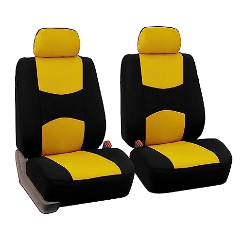 WEINUANXIN Auto Schonbezüge Modische Autositzbezüge, universeller Autositzbezug, Autositzschutzbezüge für Damen.(Gelb,2xFront Seat Covers)