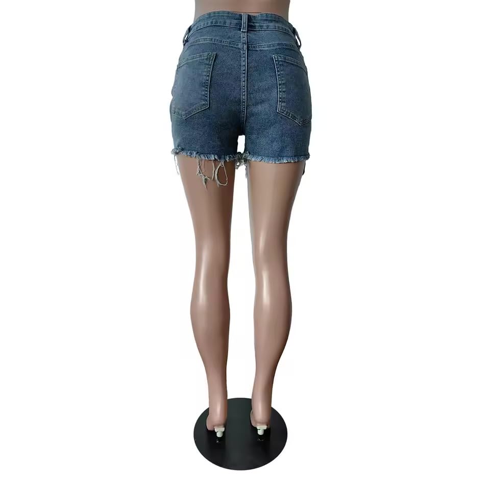 Pantalones cortos desgastados Devotion con roturas sutiles denim 4
