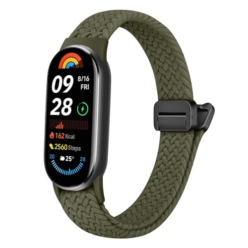 [Adepoy] �R���p�`�u�� Xiaomi Smart Band 10/9/8 �����o���h mi band 9 �ւ��o���h mi strap 8 �����x���g�}�O�l�b�g �i�C���� �ȕ҂ݍ��� �f�� �ϋv�� �e�͐� �L�k�� �_� �h�� �y�� �T�C�Y���߉\