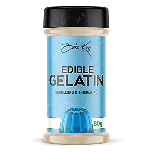 Image of BAKE KING Gelatin Powder 80GM, Gelatin Powder for jelly Making Food Grade and Face Mask, Gelatin for Cooking /Baking for Candies, Marshmallows, Cakes, Ice Cream, Desserts, Aspic, Corn, and Confections