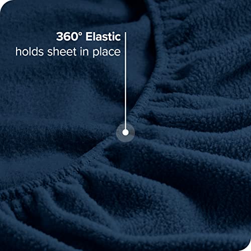 Bare Home Super Soft Fleece Sheet Set - Full Extra Long Size - Extra Plush Polar Fleece, No-Pilling Bed Sheets - All Season Cozy Warmth (Full Xl, Dark Blue) #TOP3