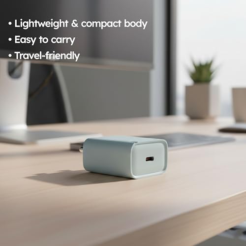 Image of Trueview 30W Fast Charging Power Adapter with Type-C Port | Wall Charger for Smartphones, Tablets & USB-C Devices | Green