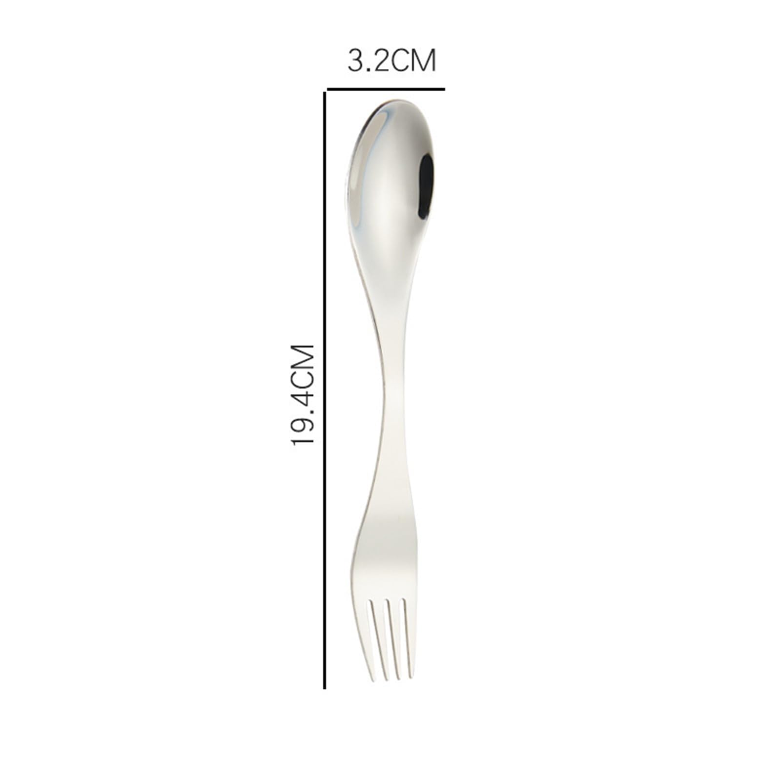 Soulnioi Camping 2 in 1 Spoon,Stainless Steel Spork and Spoon,Portabale Picnic Tableware with Bag,Ultra Lightweight Spoon Fork for Outdoor/Camping/Travel/Picnic Tableware - Image 2