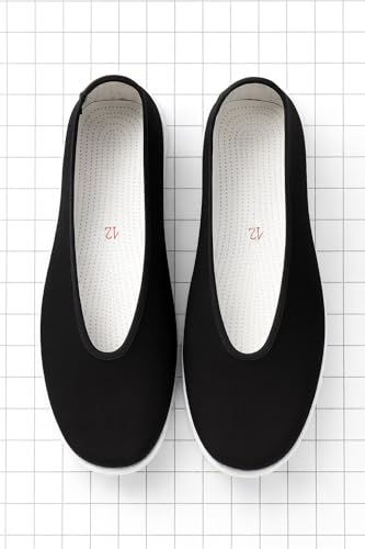 Lazutom Adult Chinese Traditional Old Beijing Canvas Shoes Breathable Round Toe Kung Fu Shoes Slip-On Martial Arts Cotton Sole Shoes2