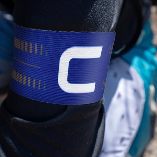 Mezeic Captain Armband, Unisex C Captain Armbands Soccer Adjustable Velcro Football Player Captain\'s Arm Bands Sport Team Training for Youth and Adult - Blue