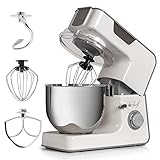 Deco Chef STMIX01WHT 5.5 QT Kitchen Stand Mixer, 550W 8-Speed Motor includes 3 Mixing Attachments (Renewed)