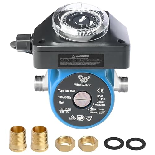 WiseWater 110V Circulation Pump with Timer 130W 12.68 GPM