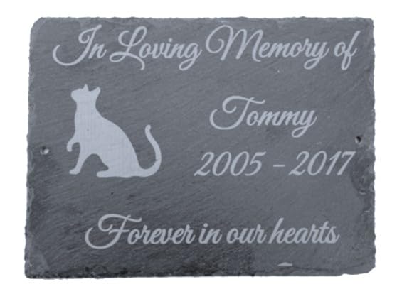 Wrexham Rubber Stamps and Gifts Personalised Engraved Natural Slate Pet Memorial Plaque, Grey, Grave Marker for Dog, Cat, Pet (20 x 15 cm Rectangle)