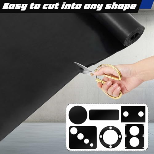 Image of 1 Pcs Neoprene Rubber Sheets Strip Roll 1 /16 Inch /24 inch W x 118 inch L Long Wear Resistant Gasket Strip for DIY Gaskets, Mats, Seals, Crafts, Flooring, Black
