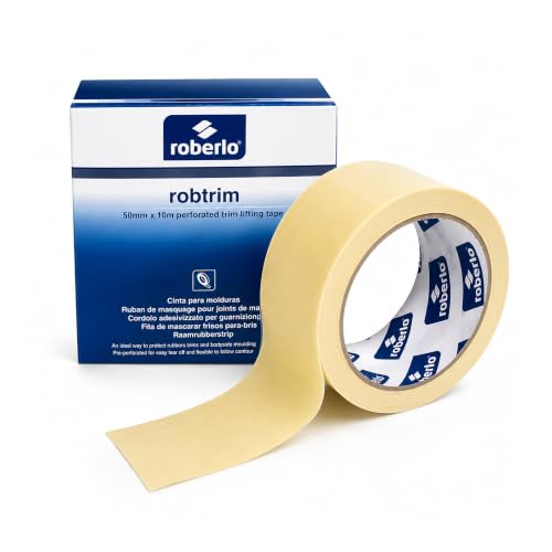 Roberlo Automotive Masking Tape for Car Paint - No Residue Auto Body Tape, Heat Resistant for Paint Booth - Yellow Automotive Painters Tape, 1.5 Inches x 60 Yards