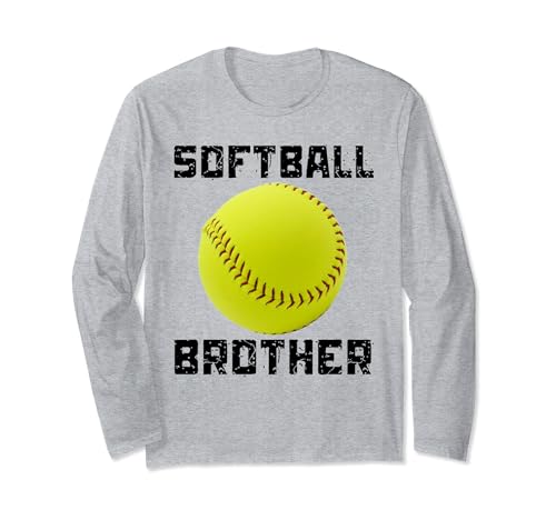 Softball Brother para hombres familia a juego amarillo softball papá Manga Larga