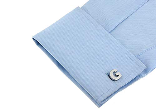 Mancuernillas para hombre Daesar letra G plateadas miniatura 4