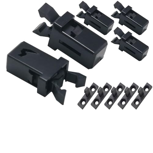 LOT DE 5 PAIRES LOQUET NOIR PUSH POUSSOIR CLIPS BOUTON | REPARATION COMPATIBLE REMPLACEMENT POUR COUVERCLE POUBELLE KITCHEN IKEA GIGANTISK BRABANTIA ETC...
