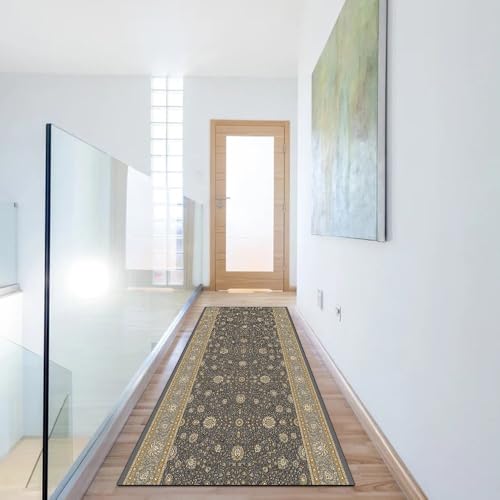 Alfombra de pasillo antideslizante y atrapasuciedad vintage 6