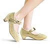 ADAMUMU Little Girls Princess Shoes Glittler Gold ... #4