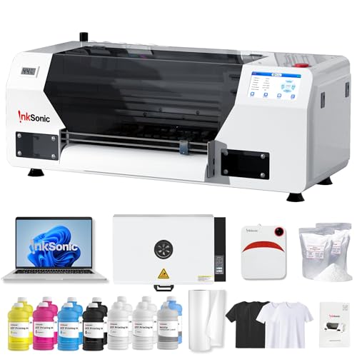 InkSonic XP600 DTF Printer Machine, A3 Apparel Printer Bundle with DTF...