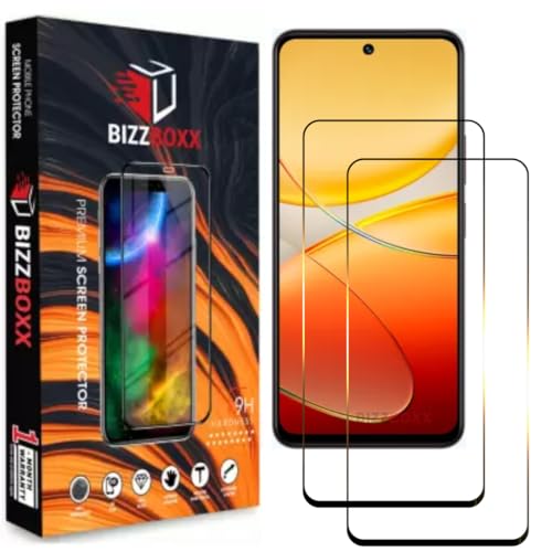 Image of Compatible With Vivo T4x 5G Tempered Glass Screen Protector Guard With Precise Edges - High Definition, Easy Install, Anti-Fingerprint Screen Guard (vivo T4x, 6.78 inch) - Pack of 2