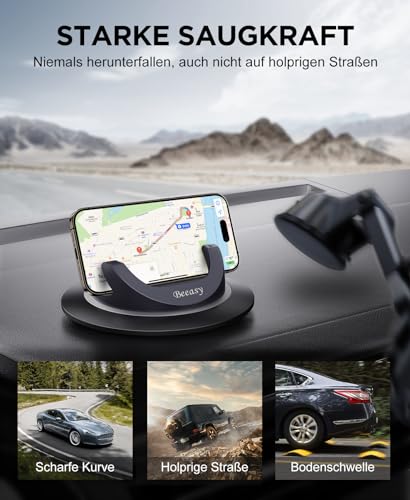 Beeasy Handyhalterung Auto, Handy Halterung Auto Armaturenbrett Kfz Handyhalter 360° Drehbar Autohalterung Silikon Universal Car Phone Holder für Smartphone iPhone Samsung Xiaomi 3