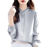 [Vasarhely] シャツ ブラウス レディース シフォン 上品 体型カバー 着痩せ 長袖 おしゃれ 女性らしい 大人 優しい 魅力 カジュアル フォマール 通勤 トップス 春 夏 秋