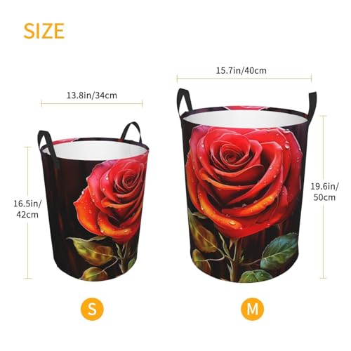 Panier à linge pliable imperméable Red Rose Art grand bac taille M - 6
