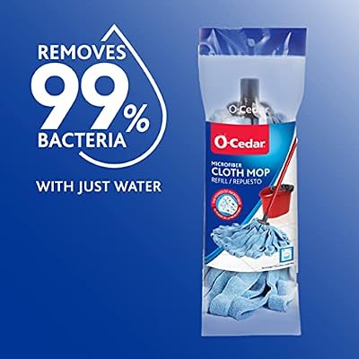 O-Cedar Microfiber Cleaning Cloth Mop Refill, Reusable & Machine Washable (Pack of 12)