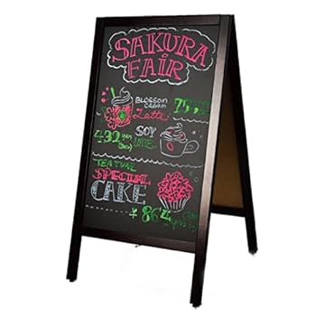 【中古品】両面木製スタンド式黒板・ブラックボード Amazon | [アドアプス通販] a型ブラックボード 両面 濃茶 黒板